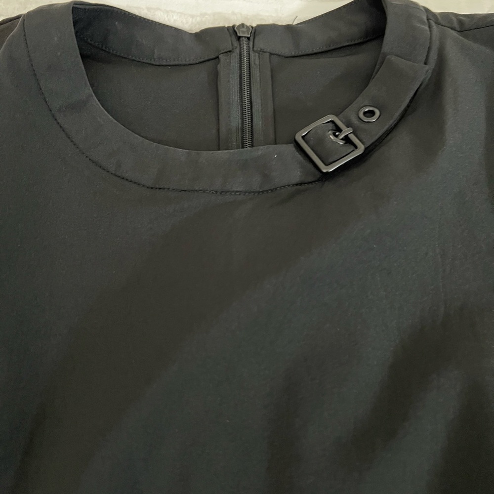 Sdeer black goth alternative buckle neck top size small but fits big trendy fit